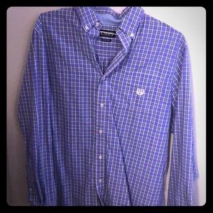 Chaps - Purple Checkered Dress Shirt - Large